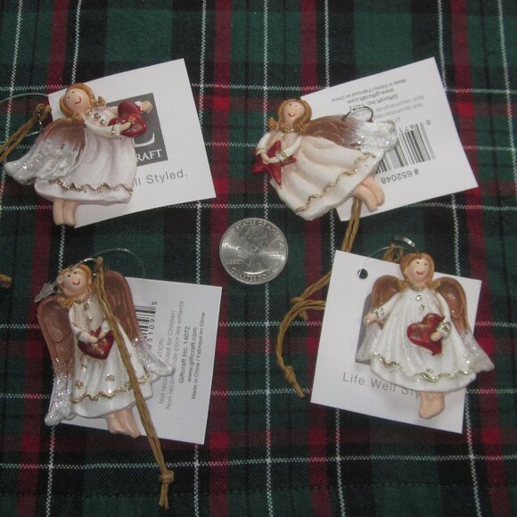 Folk Art Angel Ornaments 5 sets Total of 20 - Picture 1 of 3
